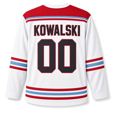 Load image into Gallery viewer, Milwaukee Harbor Anchor Original Hockey Jersey in Sail White, back view with your name and number
