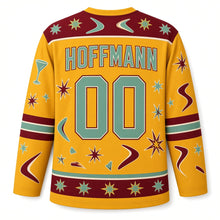 Load image into Gallery viewer, Milwaukee Supper Club Retro Original Hockey Jersey in Mustard, back view with your name and number