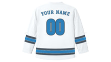 Load image into Gallery viewer, Minneapolis Original Hockey Jersey in Frost White, back view with your name and number