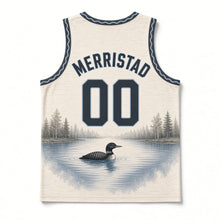 Load image into Gallery viewer, Minnesota Loon Lake Original Basketball Jersey in Birch Cream, back view with your name and number