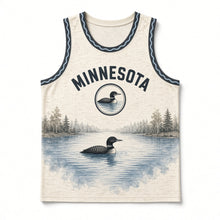 Load image into Gallery viewer, Minnesota Loon Lake Original Basketball Jersey in Birch Cream, front view – custom name and number