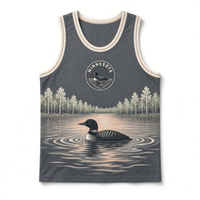 Load image into Gallery viewer, Minnesota Loon Lake Original Basketball Jersey in Loon Charcoal, front view – custom name and number