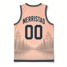Load image into Gallery viewer, Minnesota Loon Lake Original Basketball Jersey in Sunrise Peach, back view with your name and number