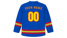 Load image into Gallery viewer, Moldovan Independence Day Original Hockey Jersey in Blue, back view with your name and number