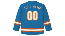 Load image into Gallery viewer, Mombasa Original Hockey Jersey in Indian Ocean Blue, back view with your name and number