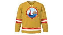 Load image into Gallery viewer, Monaco National Day Original Hockey Jersey in Gold, front view – custom name and number