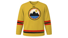Load image into Gallery viewer, Montenegro Statehood Day Original Hockey Jersey in Royal Gold, front view – custom name and number