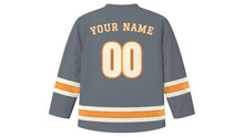 Load image into Gallery viewer, Monterrey Original Hockey Jersey in Saddle Grey, back view with your name and number