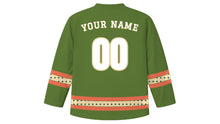 Load image into Gallery viewer, Montevideo Original Hockey Jersey in Mate Green, back view with your name and number