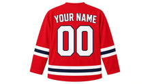 Load image into Gallery viewer, Montreal Original Hockey Jersey in Red, back view with your name and number