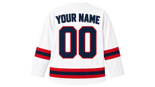 Load image into Gallery viewer, Montreal Original Hockey Jersey in White, back view with your name and number