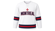 Load image into Gallery viewer, Montreal Original Hockey Jersey in White, front view – custom name and number