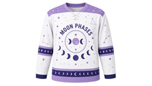Load image into Gallery viewer, Moon Phases Original Hockey Jersey in Moonstone White, front view – elegant arc of moon phases with small stars and three-phase moon crest, custom name and number