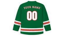 Load image into Gallery viewer, Moroccan Independence Day Original Hockey Jersey in Green, back view with your name and number