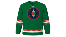 Load image into Gallery viewer, Moroccan Independence Day Original Hockey Jersey in Green, front view – custom name and number