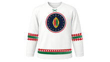 Load image into Gallery viewer, Moroccan Independence Day Original Hockey Jersey in White, front view – custom name and number