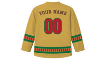 Load image into Gallery viewer, Moroccan Throne Day Original Hockey Jersey in Gold, back view with your name and number