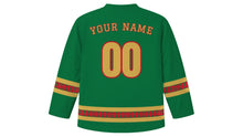 Load image into Gallery viewer, Moroccan Throne Day Original Hockey Jersey in Green, back view with your name and number