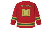 Load image into Gallery viewer, Moroccan Throne Day Original Hockey Jersey in Red, back view with your name and number