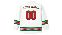 Load image into Gallery viewer, Moroccan Throne Day Original Hockey Jersey in White, back view with your name and number
