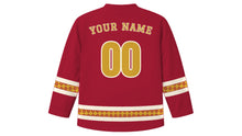 Load image into Gallery viewer, Moros y Cristianos Original Hockey Jersey in Crimson, back view with your name and number