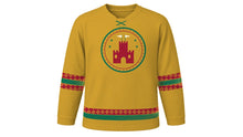 Load image into Gallery viewer, Moros y Cristianos Original Hockey Jersey in Gold, front view – custom name and number