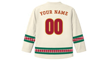 Load image into Gallery viewer, Moros y Cristianos Original Hockey Jersey in Ivory, back view with your name and number