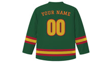 Load image into Gallery viewer, Moscow Original Hockey Jersey in Forest Green, back view with your name and number