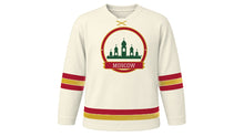 Load image into Gallery viewer, Moscow Original Hockey Jersey in Ivory, front view – custom name and number