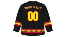 Load image into Gallery viewer, Mozambique Independence Day Original Hockey Jersey in Black, back view with your name and number