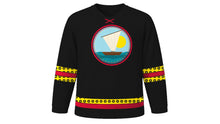 Load image into Gallery viewer, Mozambique Independence Day Original Hockey Jersey in Black, front view – custom name and number
