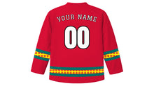 Load image into Gallery viewer, Mozambique Independence Day Original Hockey Jersey in Red, back view with your name and number