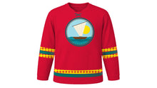 Load image into Gallery viewer, Mozambique Independence Day Original Hockey Jersey in Red, front view – custom name and number