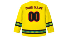 Load image into Gallery viewer, Mozambique Independence Day Original Hockey Jersey in Yellow, back view with your name and number