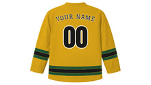 Load image into Gallery viewer, Munich Original Hockey Jersey in Gold, back view with your name and number