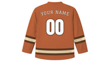 Load image into Gallery viewer, Muscat Original Hockey Jersey in Fort Terracotta, back view with your name and number