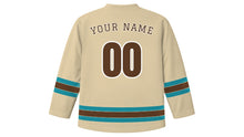 Load image into Gallery viewer, Muscat Original Hockey Jersey in Frankincense Sand, back view with your name and number