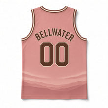 Load image into Gallery viewer, Nashville Music Row Original Basketball Jersey in Sunset Rose, back view with your name and number