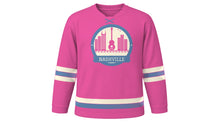 Load image into Gallery viewer, Nashville Original Hockey Jersey in Neon Pink, front view – custom name and number