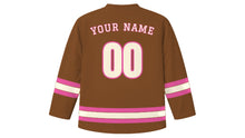 Load image into Gallery viewer, Nashville Original Hockey Jersey in Whiskey Brown, back view with your name and number
