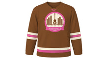 Load image into Gallery viewer, Nashville Original Hockey Jersey in Whiskey Brown, front view – custom name and number