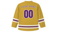 Load image into Gallery viewer, Natale di Roma Original Hockey Jersey in Gold, back view with your name and number
