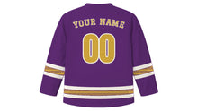 Load image into Gallery viewer, Natale di Roma Original Hockey Jersey in Imperial Purple, back view with your name and number