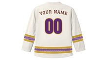 Load image into Gallery viewer, Natale di Roma Original Hockey Jersey in Marble White, back view with your name and number