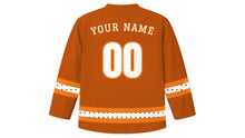 Load image into Gallery viewer, National Day for Truth and Reconciliation Original Hockey Jersey in Burnt Orange, back view with your name and number