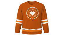 Load image into Gallery viewer, National Day for Truth and Reconciliation Original Hockey Jersey in Burnt Orange, front view – custom name and number