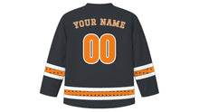 Load image into Gallery viewer, National Day for Truth and Reconciliation Original Hockey Jersey in Charcoal, back view with your name and number