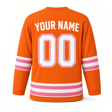 Load image into Gallery viewer, Navratri Original Hockey Jersey in Orange, back view with your name and number