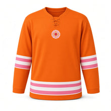 Load image into Gallery viewer, Navratri Original Hockey Jersey in Orange, front view – custom name and number