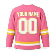 Load image into Gallery viewer, Navratri Original Hockey Jersey in Pink, back view with your name and number